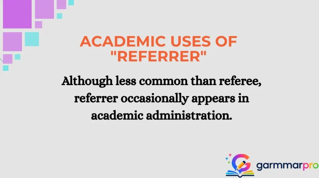 Academic Uses of "Referrer"