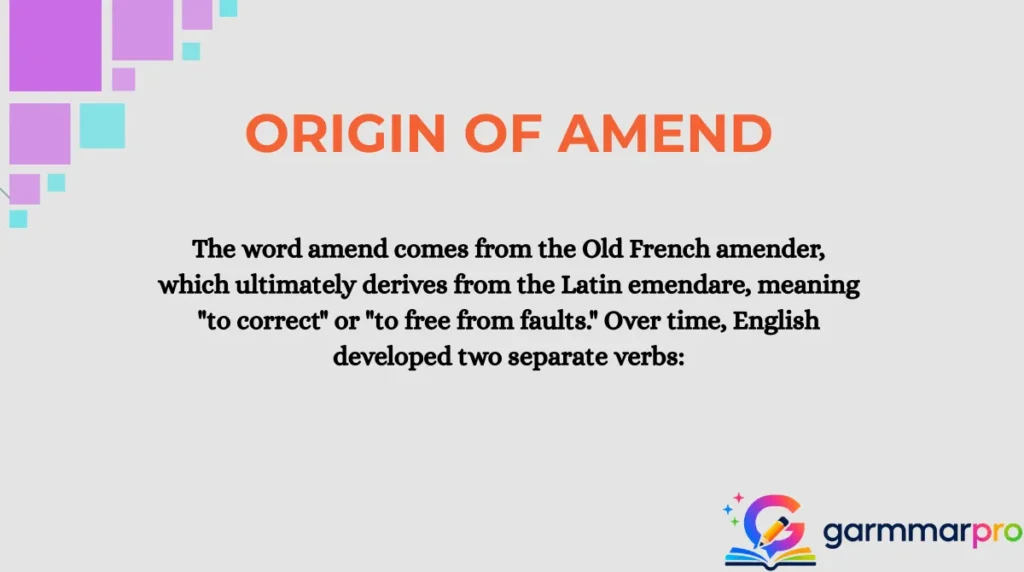 Origin of Amend