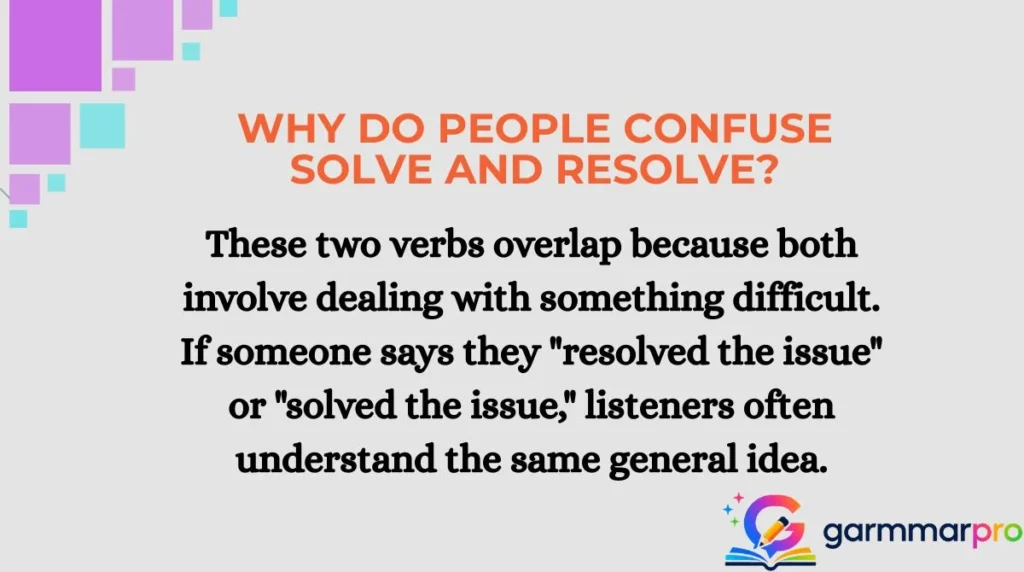 Why Do People Confuse Solve and Resolve?